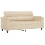 2-seater sofa with cream microfiber fabric cushions 140 cm by , Sofas - Ref: Foro24-3200975, Price: 247,06 €, Discount: %