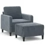 Dunkelgrauer Samtsessel mit Hocker 60 cm von , Sofas - Ref: Foro24-3201165, Preis: 187,60 €, Rabatt: %