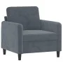 Dunkelgrauer Samtsessel mit Hocker 60 cm von , Sofas - Ref: Foro24-3201165, Preis: 187,60 €, Rabatt: %