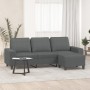 Sofá de 3 plazas con taburete de tela gris oscuro 180 cm de , Sofás - Ref: Foro24-3201152, Precio: 350,49 €, Descuento: %