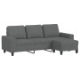 Sofá de 3 plazas con taburete de tela gris oscuro 180 cm de , Sofás - Ref: Foro24-3201152, Precio: 350,49 €, Descuento: %