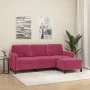 3 seater sofa with red velvet stool 180 cm by , Sofas - Ref: Foro24-3201178, Price: 300,49 €, Discount: %