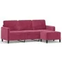 3 seater sofa with red velvet stool 180 cm by , Sofas - Ref: Foro24-3201178, Price: 300,49 €, Discount: %
