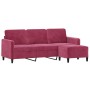 3 seater sofa with red velvet stool 180 cm by , Sofas - Ref: Foro24-3201178, Price: 310,72 €, Discount: %