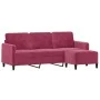 3 seater sofa with red velvet stool 180 cm by , Sofas - Ref: Foro24-3201178, Price: 300,49 €, Discount: %