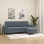 3-seater sofa with stool in dark gray velvet 180 cm by , Sofas - Ref: Foro24-3201216, Price: 325,67 €, Discount: %