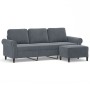 3-Sitzer-Sofa mit dunkelgrauem Samthocker 180 cm von , Sofas - Ref: Foro24-3201216, Preis: 330,09 €, Rabatt: %