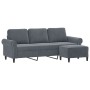 3-Sitzer-Sofa mit dunkelgrauem Samthocker 180 cm von , Sofas - Ref: Foro24-3201216, Preis: 330,09 €, Rabatt: %
