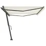 Toldo retráctil manual con luz LED crema 500x350 cm de , Toldos - Ref: Foro24-3069862, Precio: 600,64 €, Descuento: %