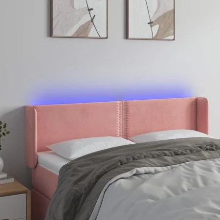 Cabecero con LED de terciopelo rosa 147x16x78/88 cm de , Cabeceros y pies de cama - Ref: Foro24-3123149, Precio: 74,29 €, Des...