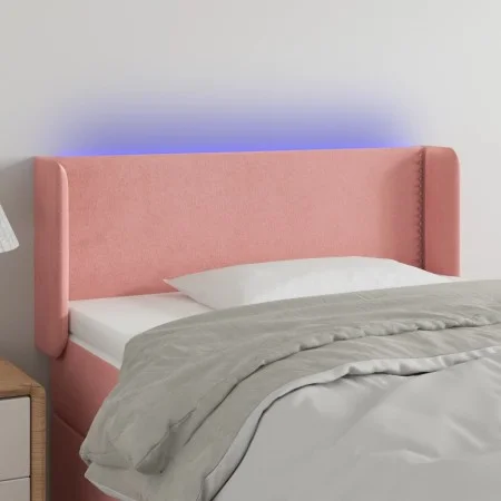 Kopfteil aus rosa Samt mit LED 103x16x78/88 cm von , Kopf- und Fußteile - Ref: Foro24-3123137, Preis: 57,89 €, Rabatt: %