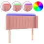 Pink velvet headboard with LED 83x16x78/88 cm by , Headboards and footboards - Ref: Foro24-3123509, Price: 51,10 €, Discount: %