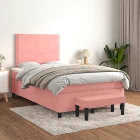 Boxspringbett mit rosa Samtmatratze 120x200 cm von , Betten und Lattenroste - Ref: Foro24-3137778, Preis: 436,23 €, Rabatt: %