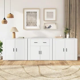 Sideboards 3 Stück weißes Sperrholz von , Sideboards - Ref: Foro24-3185415, Preis: 255,06 €, Rabatt: %