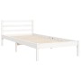 Weißer Massivholzbettrahmen mit Kopfteil 100x200 cm von , Betten und Lattenroste - Ref: Foro24-3194432, Preis: 116,79 €, Raba...