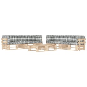 6-piece pallet furniture and impregnated pine wood cushions by , Garden sets - Ref: Foro24-3067046, Price: 674,95 €, Discount: %