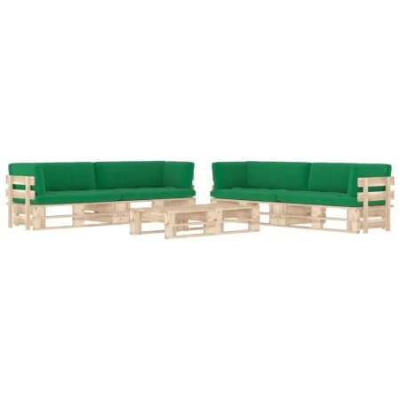 6-piece pallet furniture and impregnated pine wood cushions by , Garden sets - Ref: Foro24-3067038, Price: 599,34 €, Discount: %