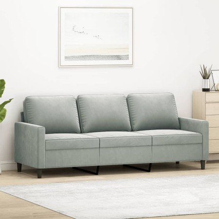 3-seater light gray velvet sofa 180 cm by , Sofas - Ref: Foro24-359209, Price: 306,47 €, Discount: %