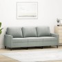 3-seater light gray velvet sofa 180 cm by , Sofas - Ref: Foro24-359209, Price: 306,47 €, Discount: %