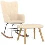 Silla mecedora con reposapiés tela color crema de , Mecedoras - Ref: Foro24-327624, Precio: 135,02 €, Descuento: %
