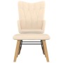 Rocking chair with footrest in cream fabric by , Rocking chairs - Ref: Foro24-327624, Price: 137,08 €, Discount: %