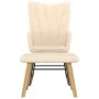 Rocking chair with footrest in cream fabric by , Rocking chairs - Ref: Foro24-327624, Price: 134,69 €, Discount: %