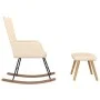 Rocking chair with footrest in cream fabric by , Rocking chairs - Ref: Foro24-327624, Price: 134,69 €, Discount: %