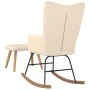 Rocking chair with footrest in cream fabric by , Rocking chairs - Ref: Foro24-327624, Price: 134,69 €, Discount: %