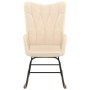 Rocking chair with footrest in cream fabric by , Rocking chairs - Ref: Foro24-327624, Price: 137,08 €, Discount: %