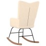 Schaukelstuhl mit Fußstütze aus cremefarbenem Stoff von , Schaukelstühle - Ref: Foro24-327624, Preis: 136,49 €, Rabatt: %