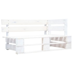 White wooden garden pallet corner bench by , garden benches - Ref: Foro24-45760, Price: 85,49 €, Discount: %