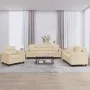 Sofa set with cushions 3 pieces cream microfiber fabric by , Sofas - Ref: Foro24-3202306, Price: 846,15 €, Discount: %