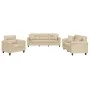 Sofa set with cushions 3 pieces cream microfiber fabric by , Sofas - Ref: Foro24-3202306, Price: 846,15 €, Discount: %