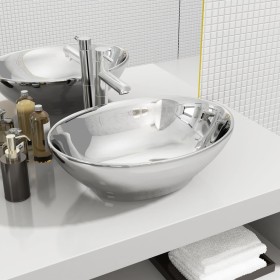 Silbernes Keramikwaschbecken 40x33x13,5 cm von vidaXL, Sinkt - Ref: Foro24-143473, Preis: 79,82 €, Rabatt: %