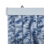 Cortina mosquitera chenilla azul blanco y plateada 56x185 cm