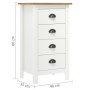 Mesita de noche Hill madera maciza de pino blanco 46x35x49,5 cm de , Aparadores - Ref: Foro24-288914, Precio: 105,78 €, Descu...