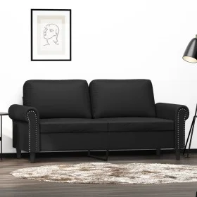 2-seater sofa in black synthetic leather 140 cm by , Sofas - Ref: Foro24-359504, Price: 224,44 €, Discount: %