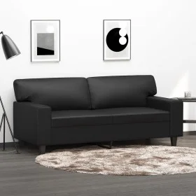 2-seater sofa in black synthetic leather 140 cm by , Sofas - Ref: Foro24-359417, Price: 242,70 €, Discount: %