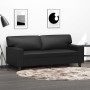 2-Sitzer-Sofa aus schwarzem Kunstleder, 140 cm von , Sofas - Ref: Foro24-359417, Preis: 250,40 €, Rabatt: %