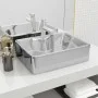Lavabo con orificio para grifo 48x37x13,5 cm cerámica plateado de vidaXL, Lavabos - Ref: Foro24-143485, Precio: 70,91 €, Desc...