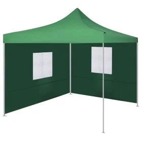 Folding gazebo with 2 walls green 3x3 m by vidaXL, Tents and gazebos - Ref: Foro24-44962, Price: 162,88 €, Discount: %