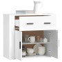 Aparador de madera contrachapada blanco 80x33x70 cm de , Aparadores - Ref: Foro24-816568, Precio: 92,12 €, Descuento: %