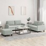 Dreiteiliges Sofaset mit Kissen aus hellgrauem Samt. von , Sofas - Ref: Foro24-3201506, Preis: 435,99 €, Rabatt: %