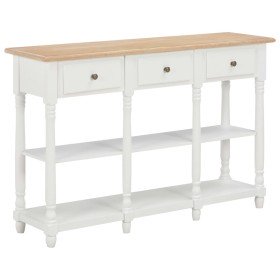 Mesa consola de MDF blanca 120x30x76 cm