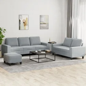 Juego de sofás 3 piezas tela gris claro by , Sofas - Ref: Foro24-3201906, Price: 504,35 €, Discount: %
