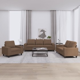Dreiteiliges Sofaset in braunem Stoff. von , Sofas - Ref: Foro24-3201869, Preis: 758,73 €, Rabatt: %