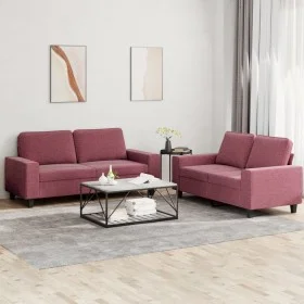 Zweiteiliges Sofaset in Weinrot aus Stoff. von , Sofas - Ref: Foro24-3201888, Preis: 401,90 €, Rabatt: %