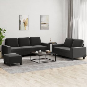 Dreiteiliges Sofaset in schwarzem Stoff. von , Sofas - Ref: Foro24-3201910, Preis: 542,81 €, Rabatt: %