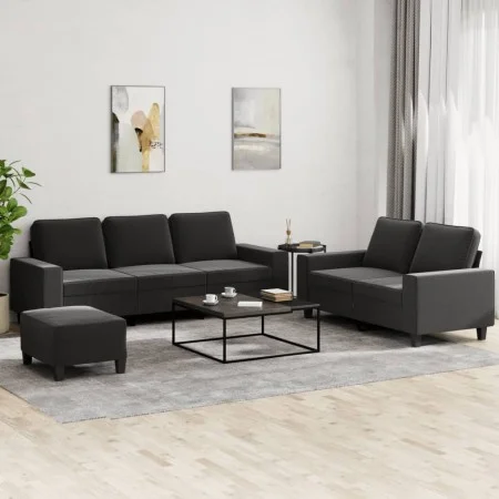 Juego de sofás 3 piezas tela negro de , Sofás - Ref: Foro24-3201910, Precio: 524,87 €, Descuento: %