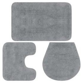 Set of 3 gray fabric bath mats by vidaXL, Rugs and bath mats - Ref: Foro24-133222, Price: 24,83 €, Discount: %